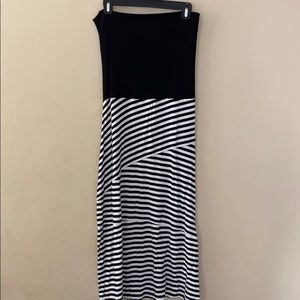 INC size M fold over striped mid leg skirt
